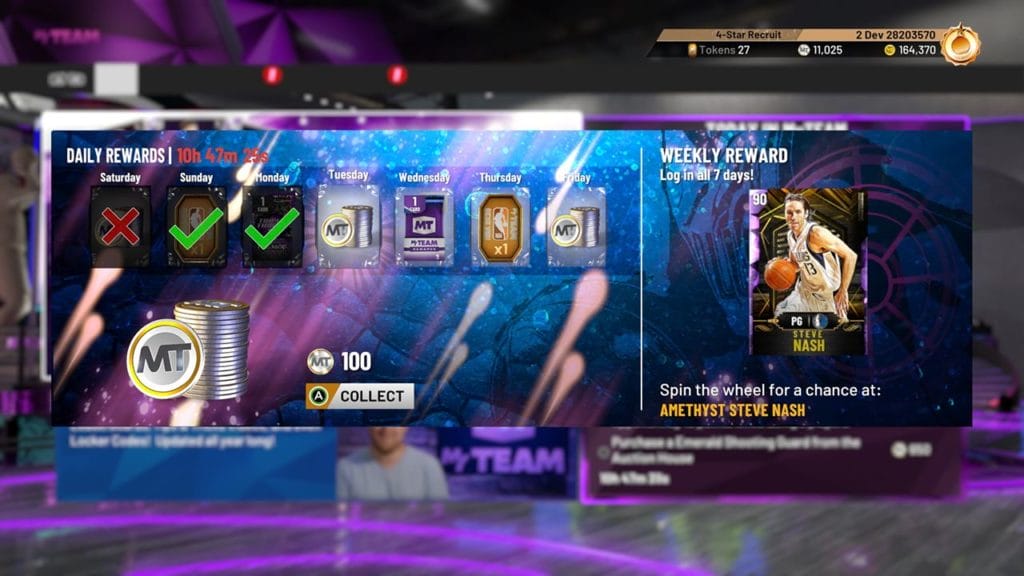 NBA 2k20 free VC