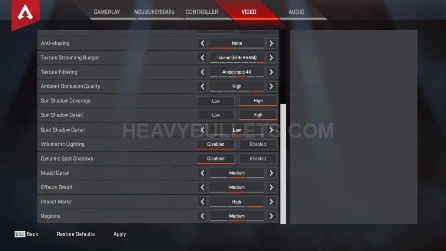 Grimmmz Apex Legends Video settings